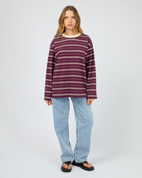 Stripe Long Sleeve Tee - Cherry