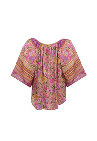 Swan Lake Short Sleeve Blouse - Lilac Rose Pink