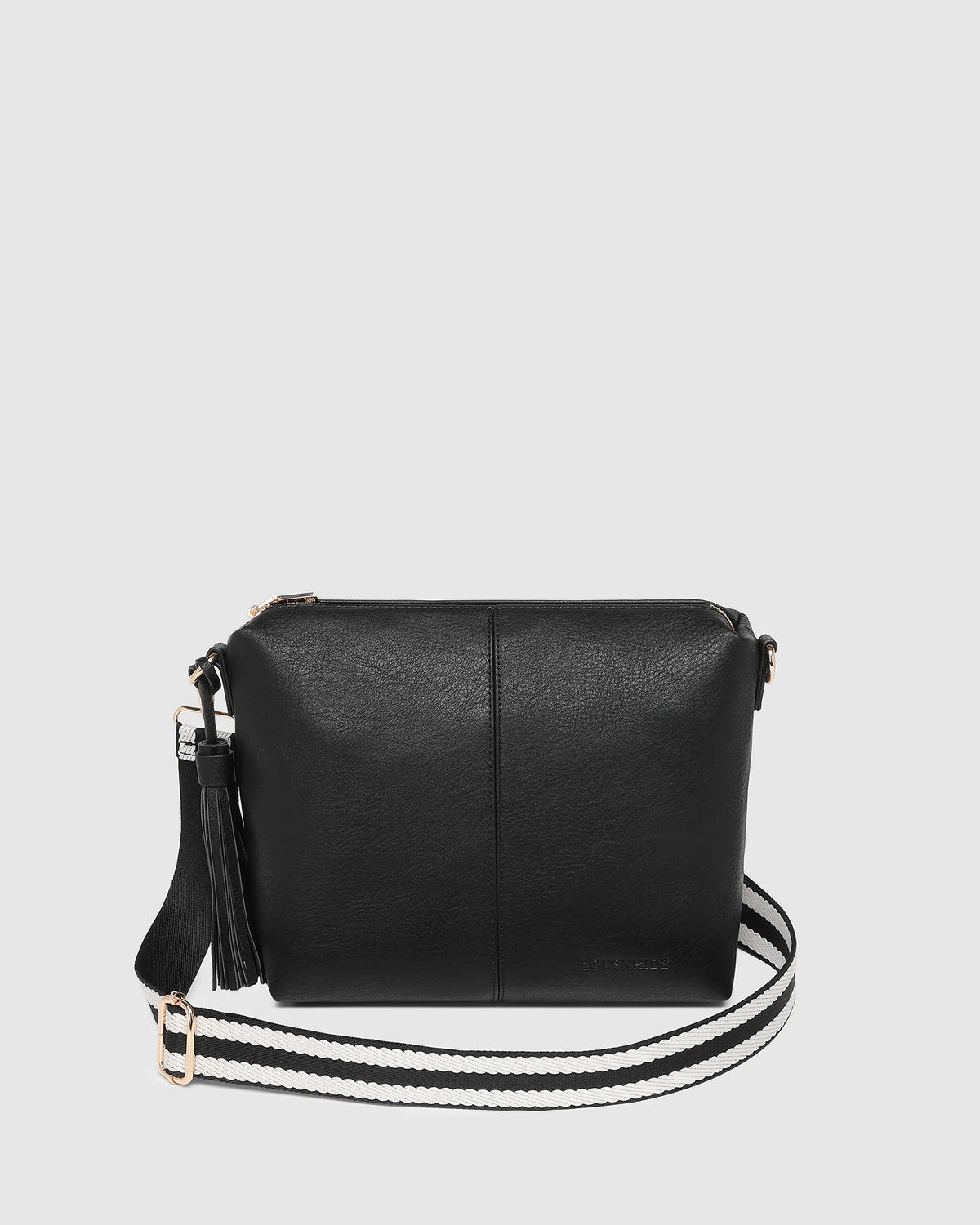 Daisy Stripe Crossbody Bag - Black