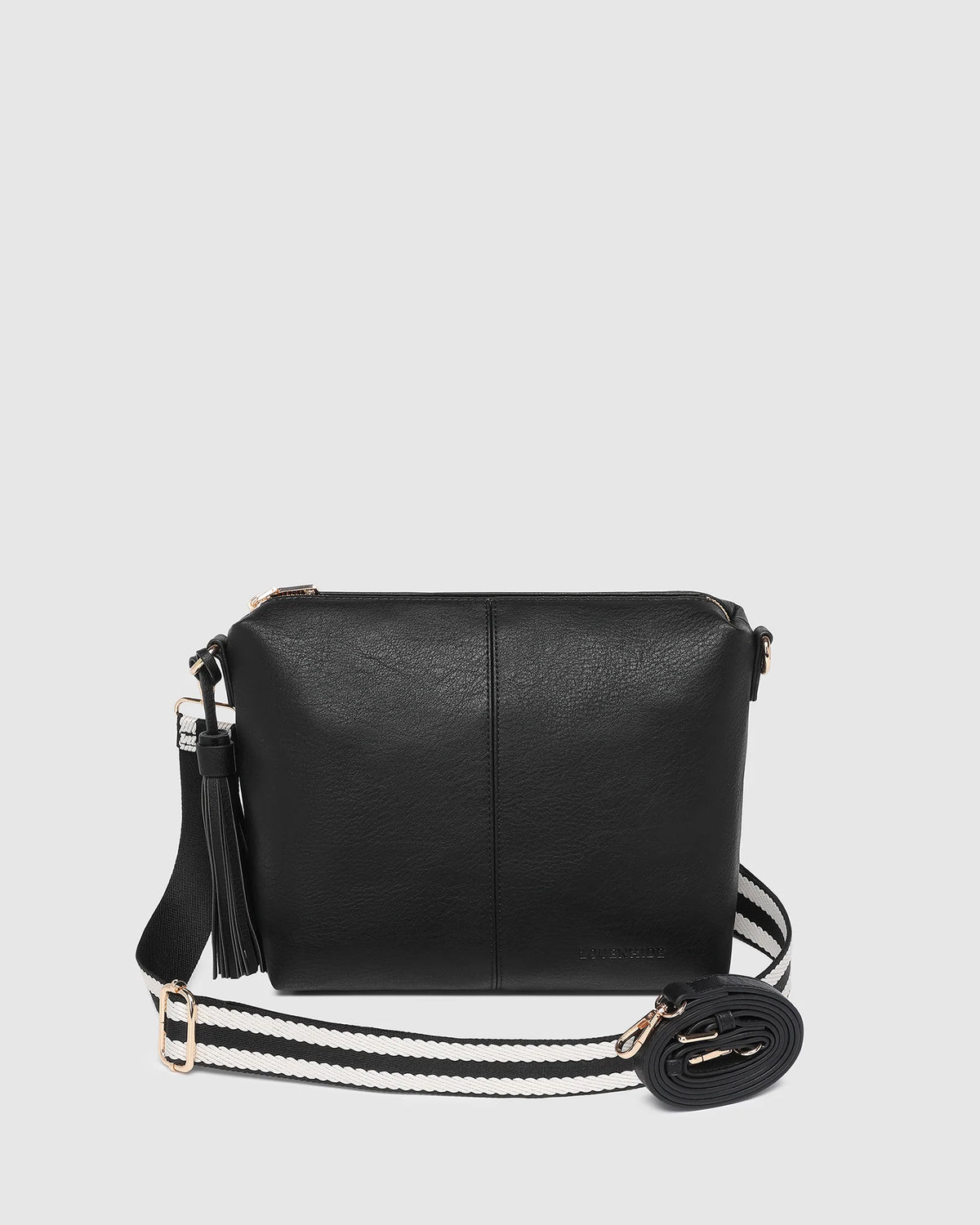 Daisy Stripe Crossbody Bag - Black