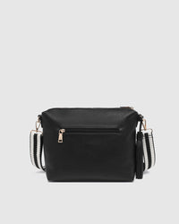 Daisy Stripe Crossbody Bag - Black