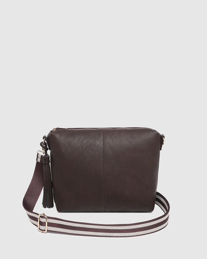 Daisy Stripe Crossbody Bag - Chocolate