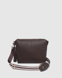 Daisy Stripe Crossbody Bag - Chocolate