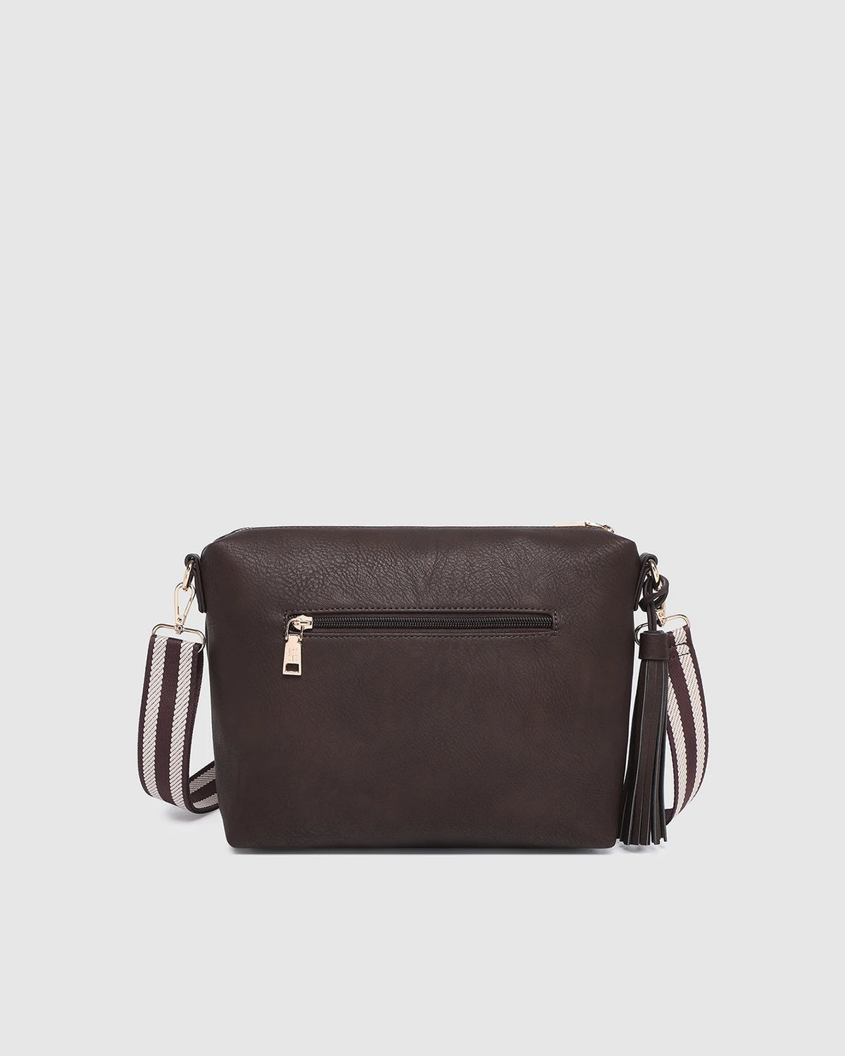 Daisy Stripe Crossbody Bag - Chocolate