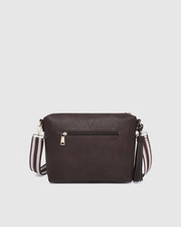 Daisy Stripe Crossbody Bag - Chocolate