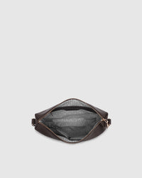 Daisy Stripe Crossbody Bag - Chocolate