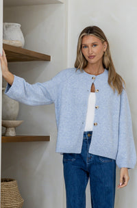 Lennox Long Sleeve Cardi - Powder Blue