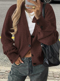 Chocolate Button Cuff Cardi
