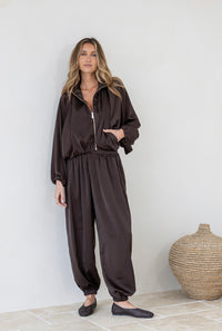 Chocolate Satin Pants