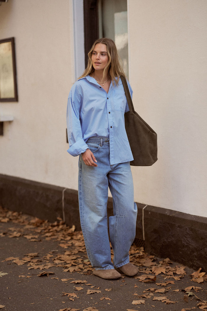 Peta Oversized Shirt - Sky Blue