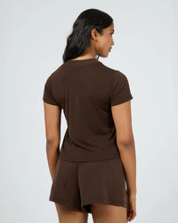 Luxe Active Tee - Brown