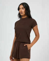 Luxe Active Tee - Brown