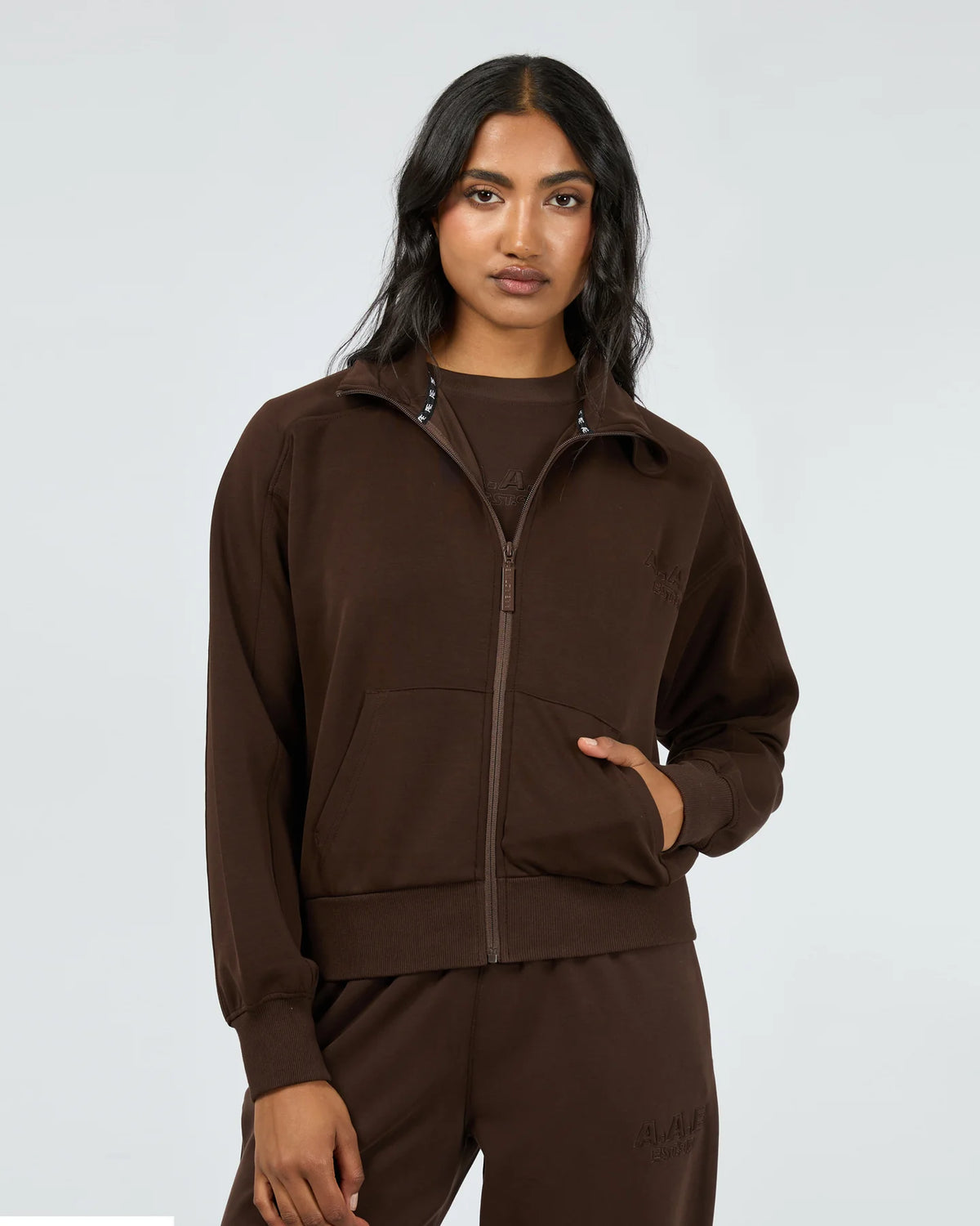 Luxe Active Zip Through - Brown