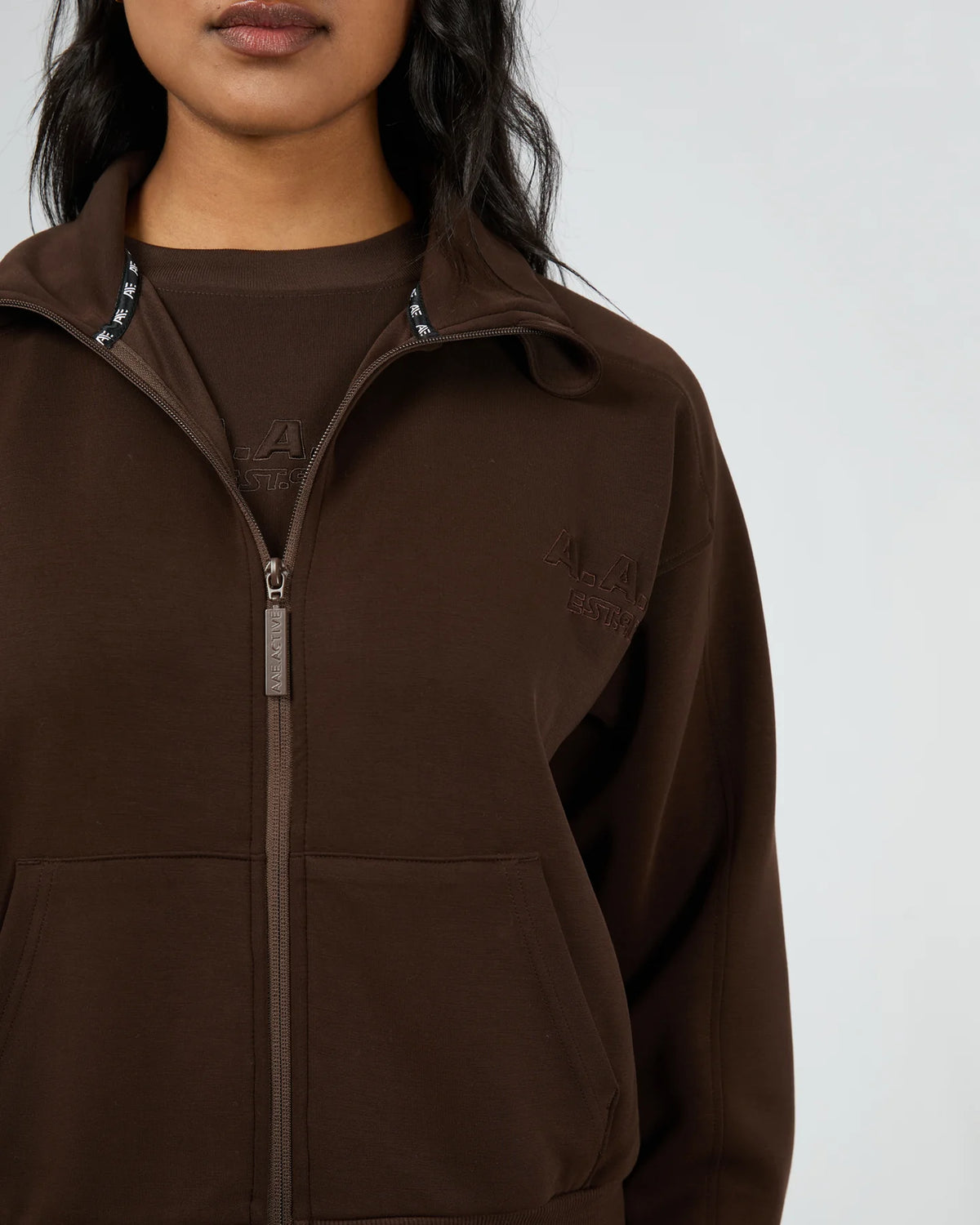 Luxe Active Zip Through - Brown