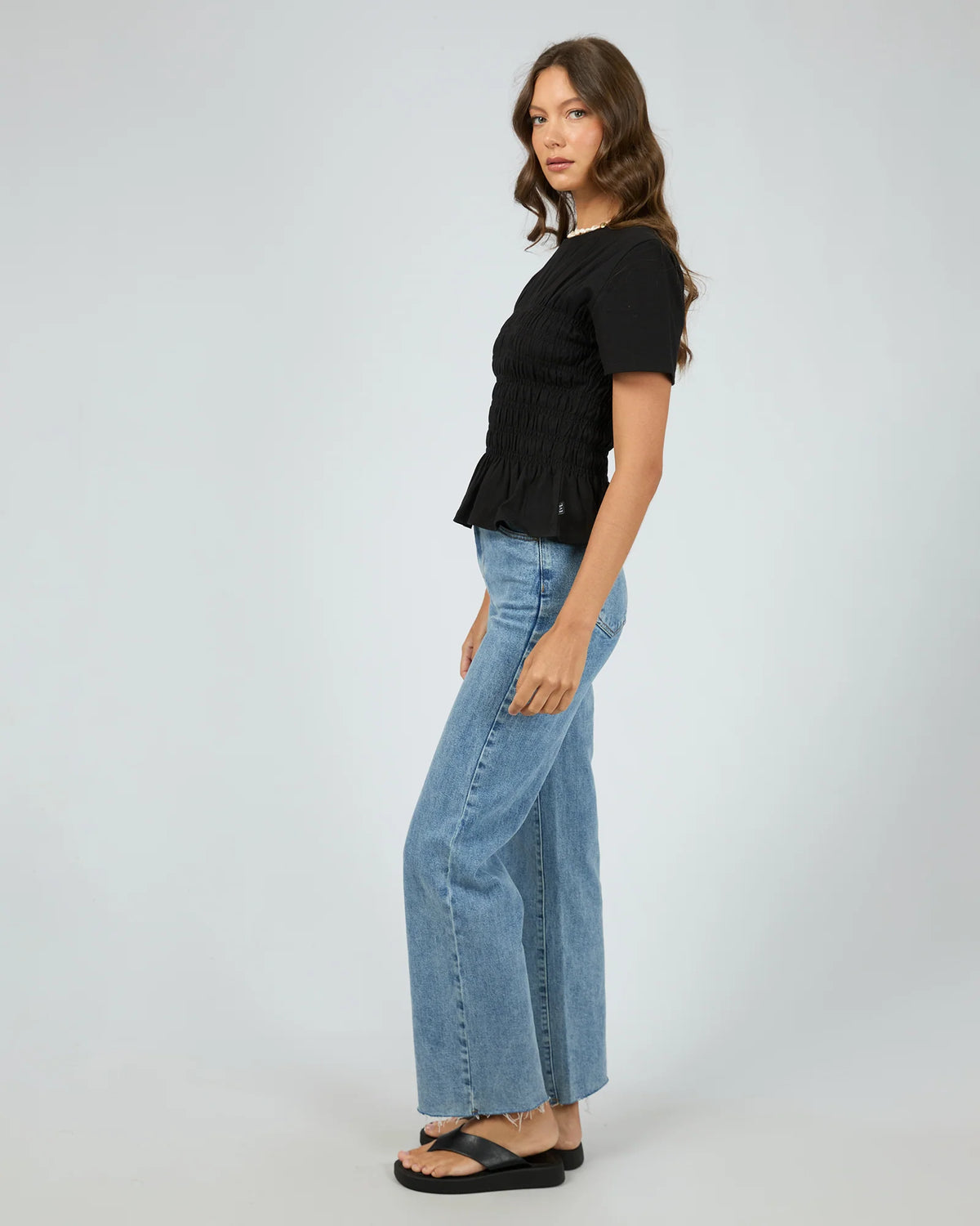 Lipa Ruched Top - Black