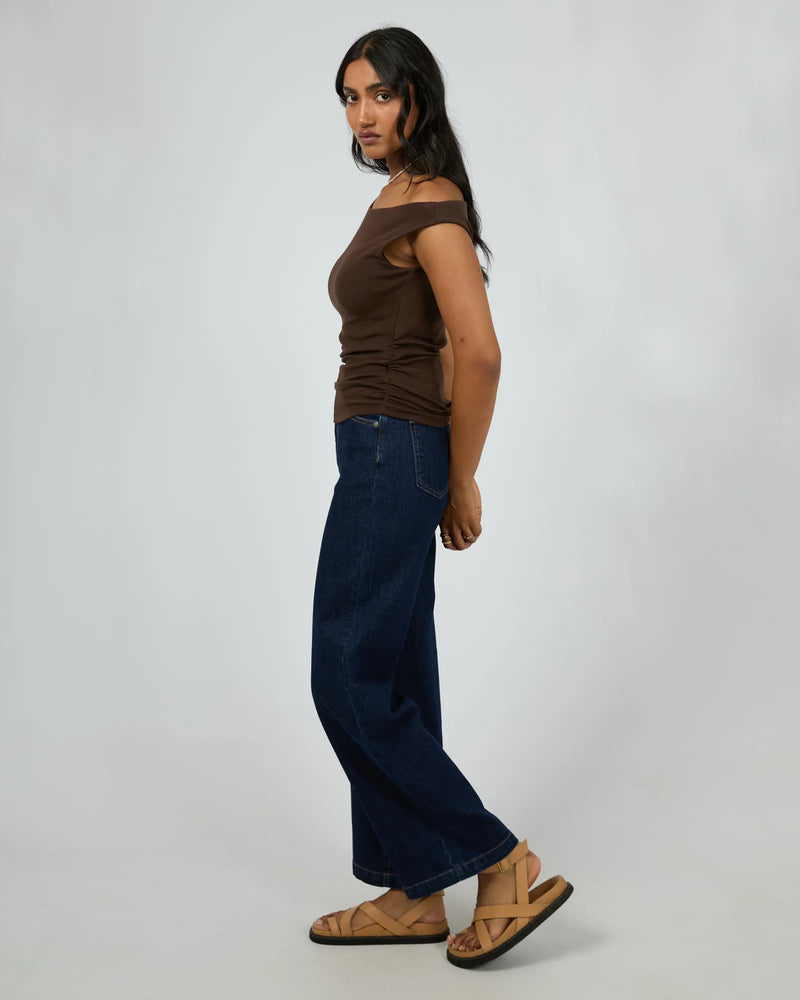Kylie Off Shoulder Top - Brown