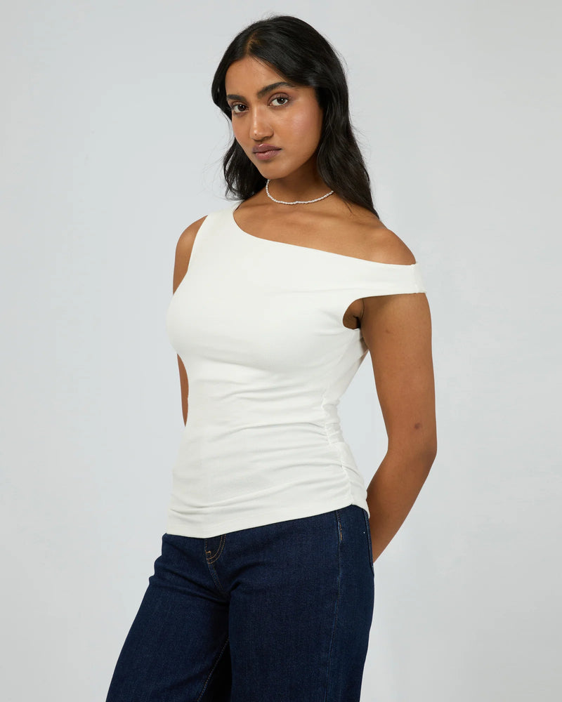 Kylie Off Shoulder Top - Vintage White