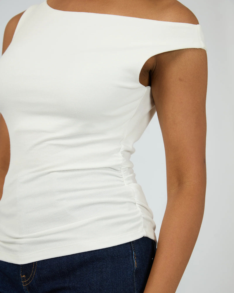 Kylie Off Shoulder Top - Vintage White