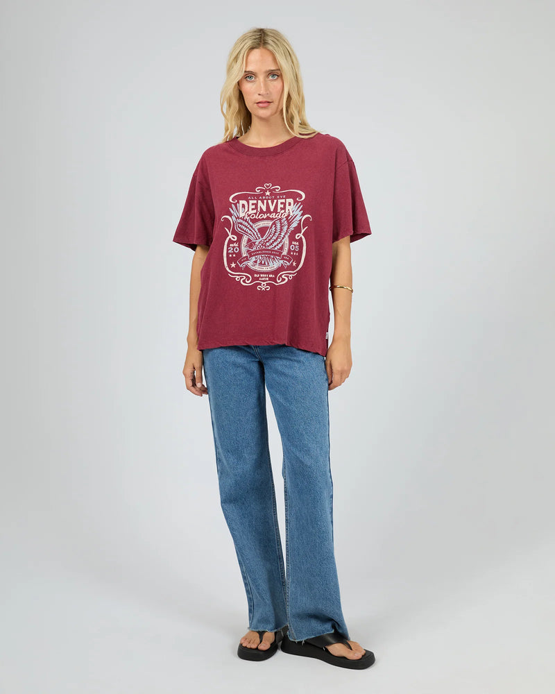 Old West Era Box Tee - Wine