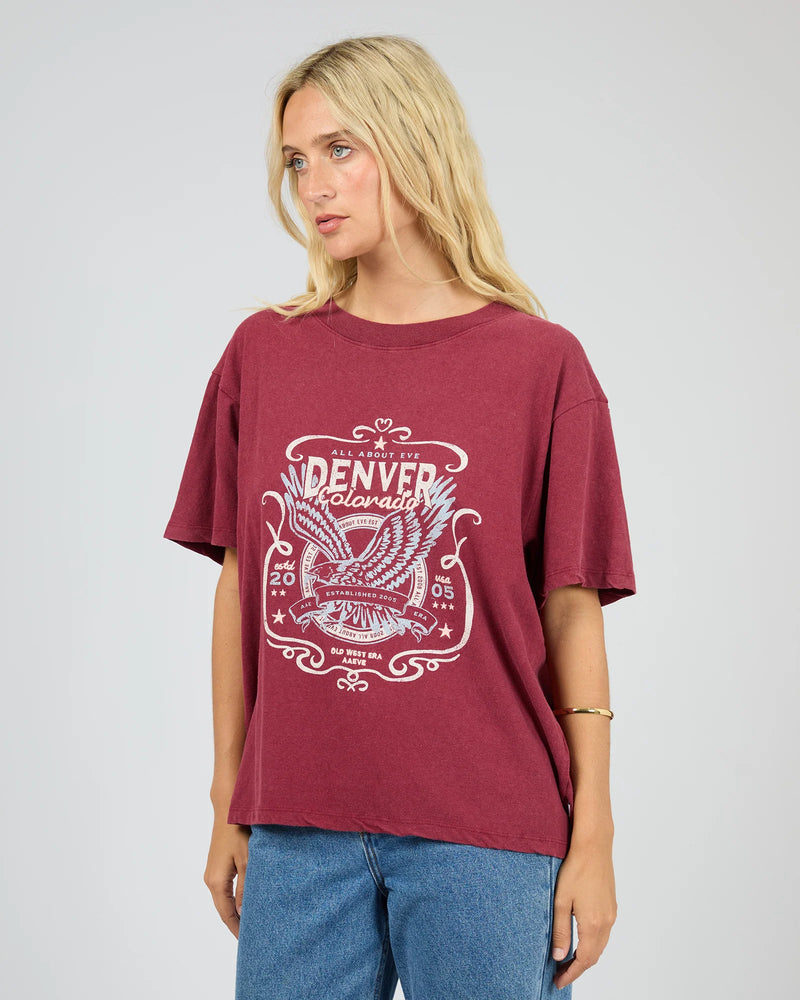 Old West Era Box Tee - Wine