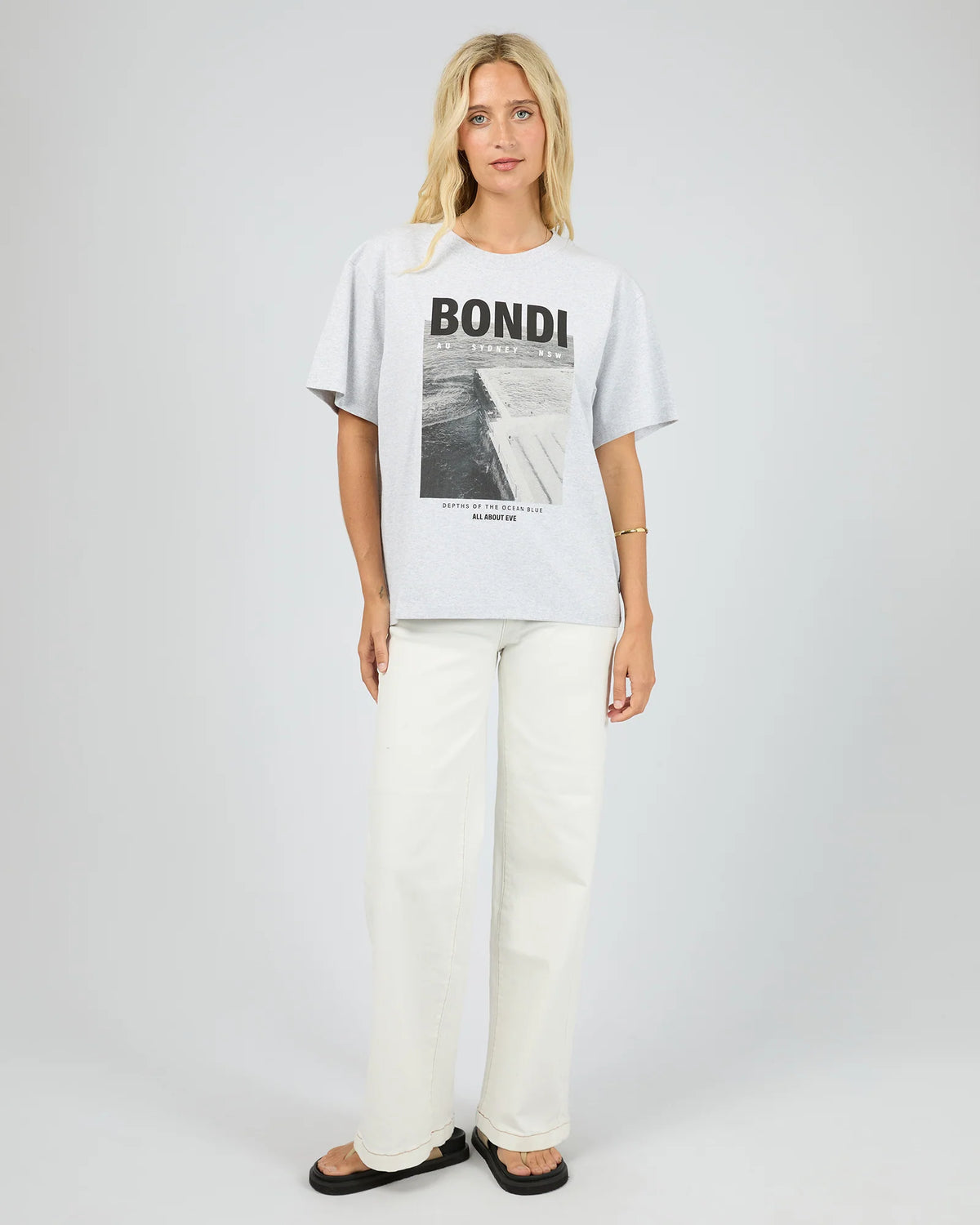 Bondi Box Tee - Snow Marle