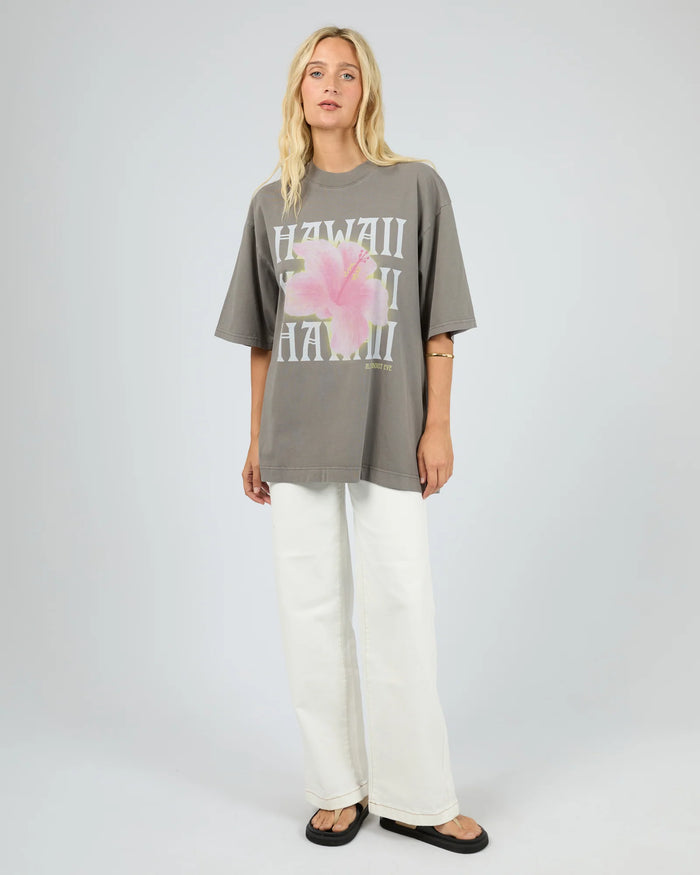Hawaii Oversized Tee - Charcoal