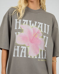 Hawaii Oversized Tee - Charcoal