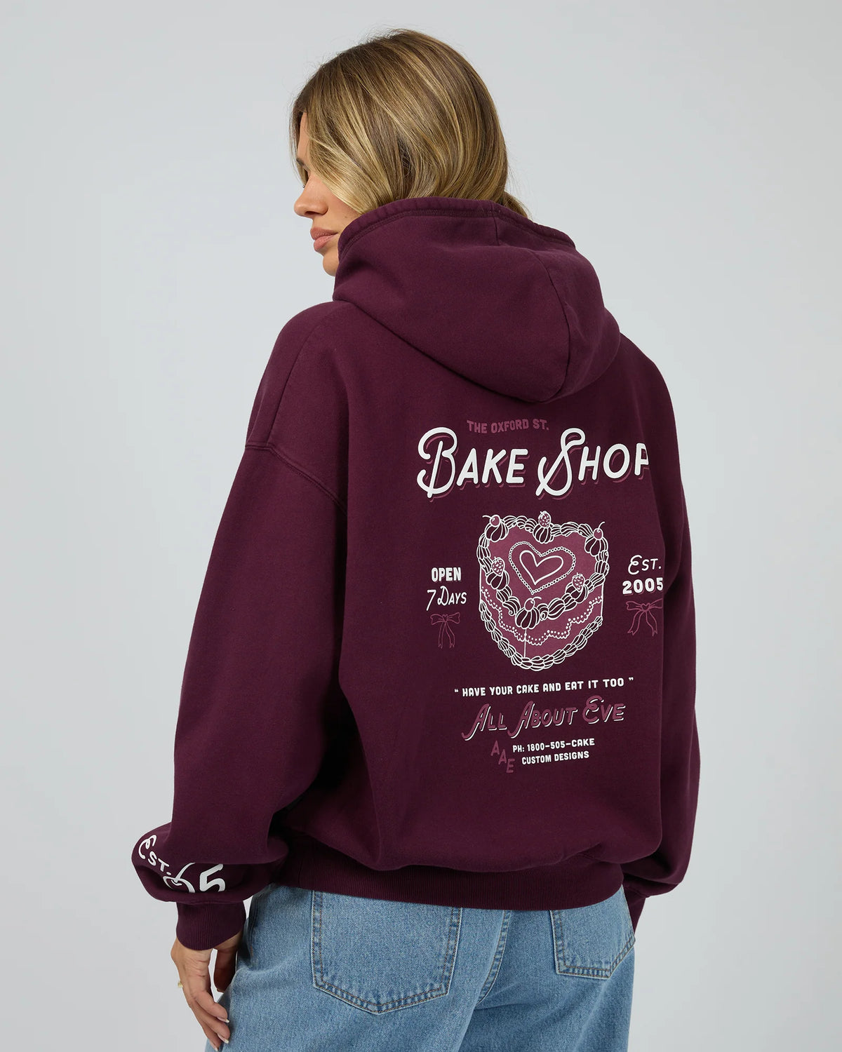 Bake Shop Box Hoodie - Wine