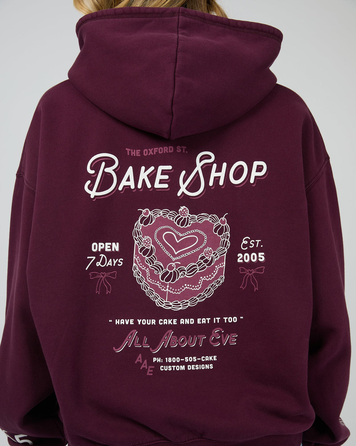 Bake Shop Box Hoodie - Wine