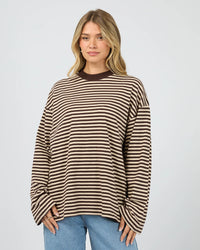 Paloma LS Stripe Tee - Brown
