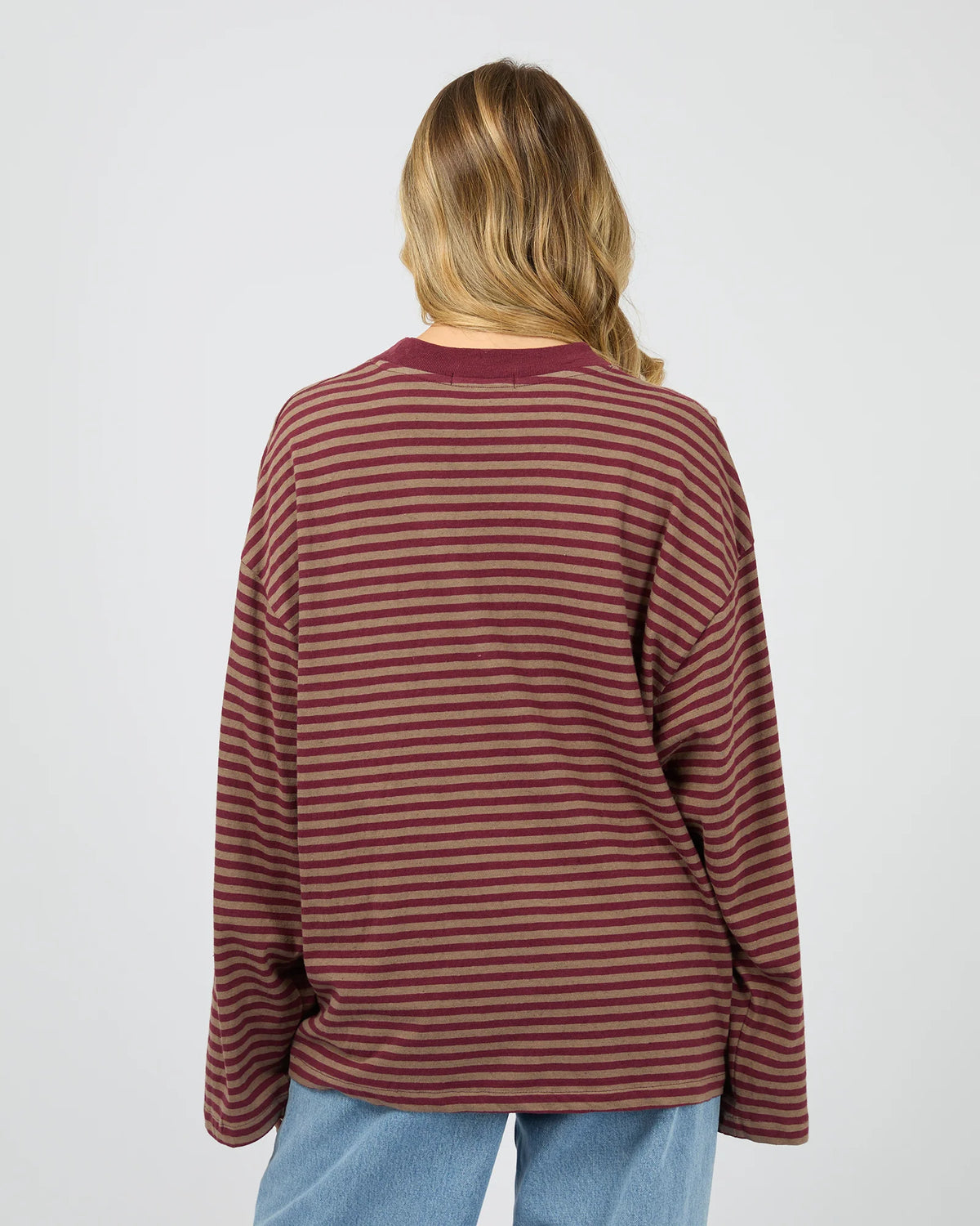 Paloma LS Stripe Tee - Burgundy