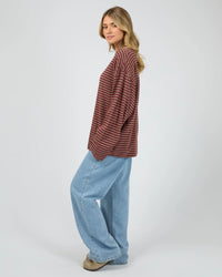 Paloma LS Stripe Tee - Burgundy