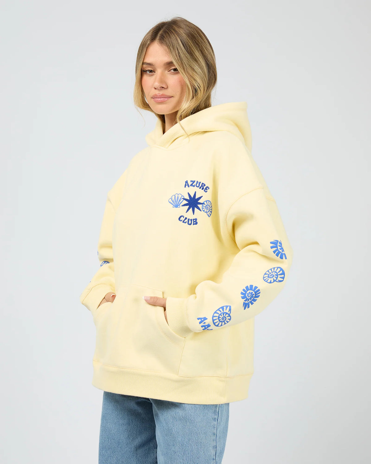Azure Club Relaxed Hoodie - Yellow
