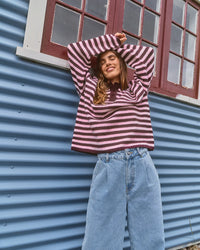Flossie Stripe Knit - Wine
