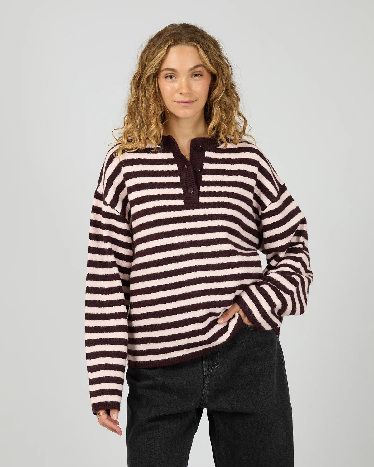 Flossie Stripe Knit - Wine