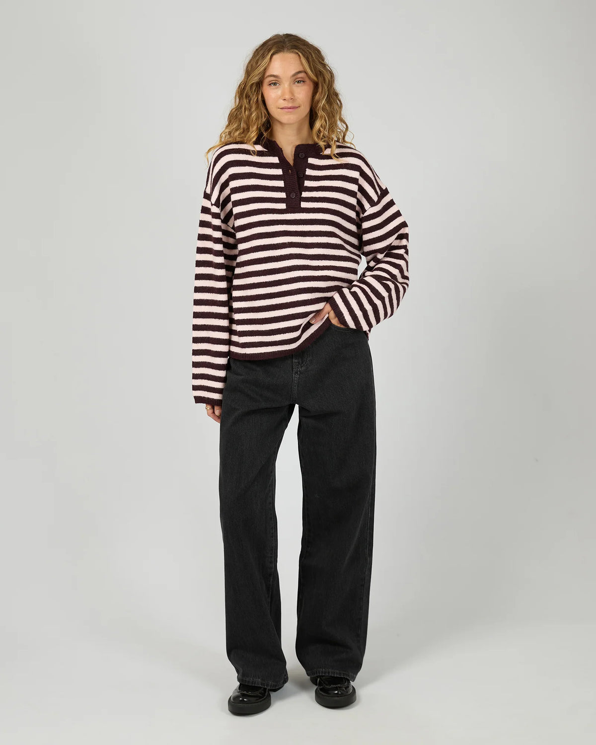 Flossie Stripe Knit - Wine