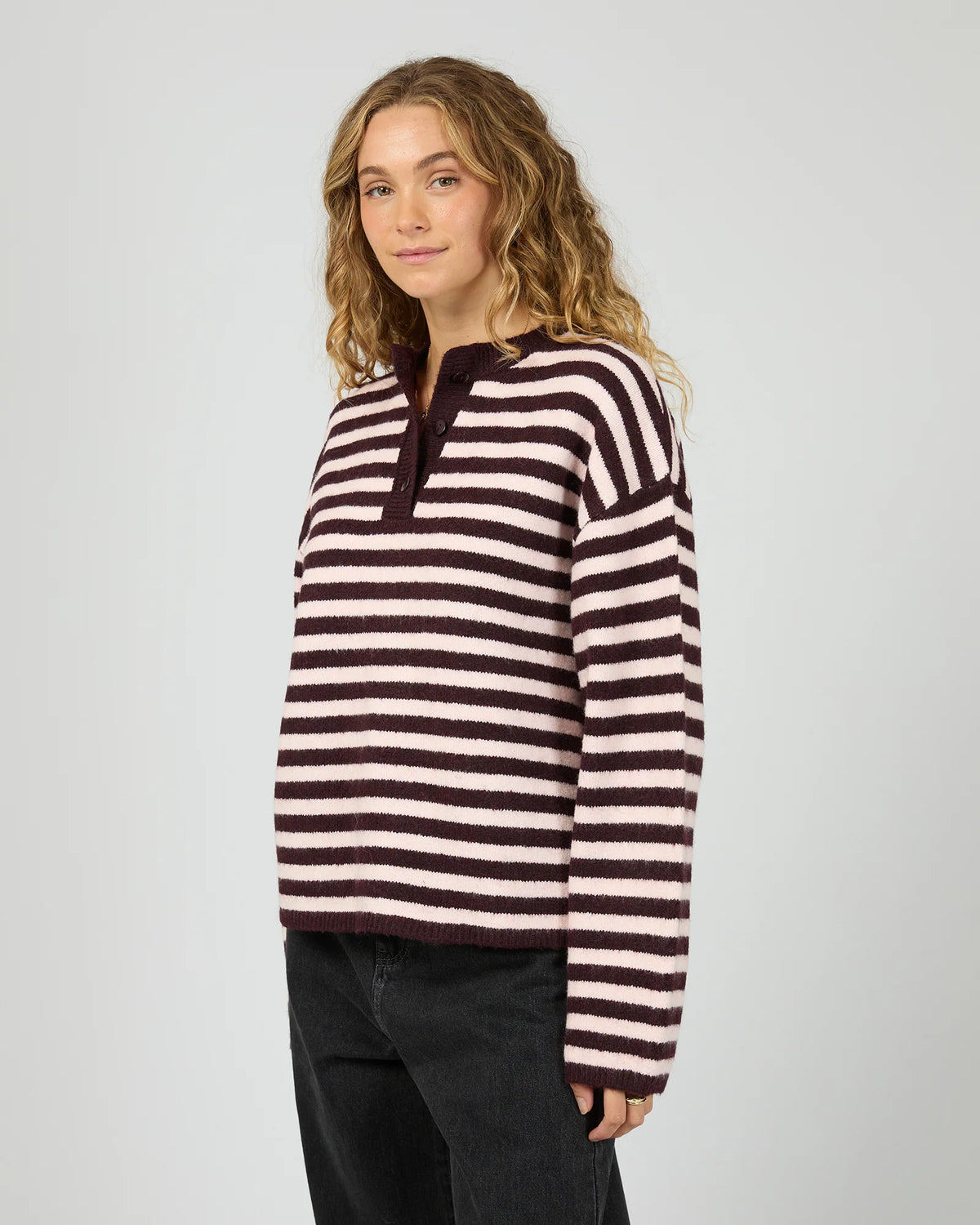 Flossie Stripe Knit - Wine