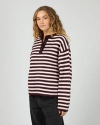 Flossie Stripe Knit - Wine
