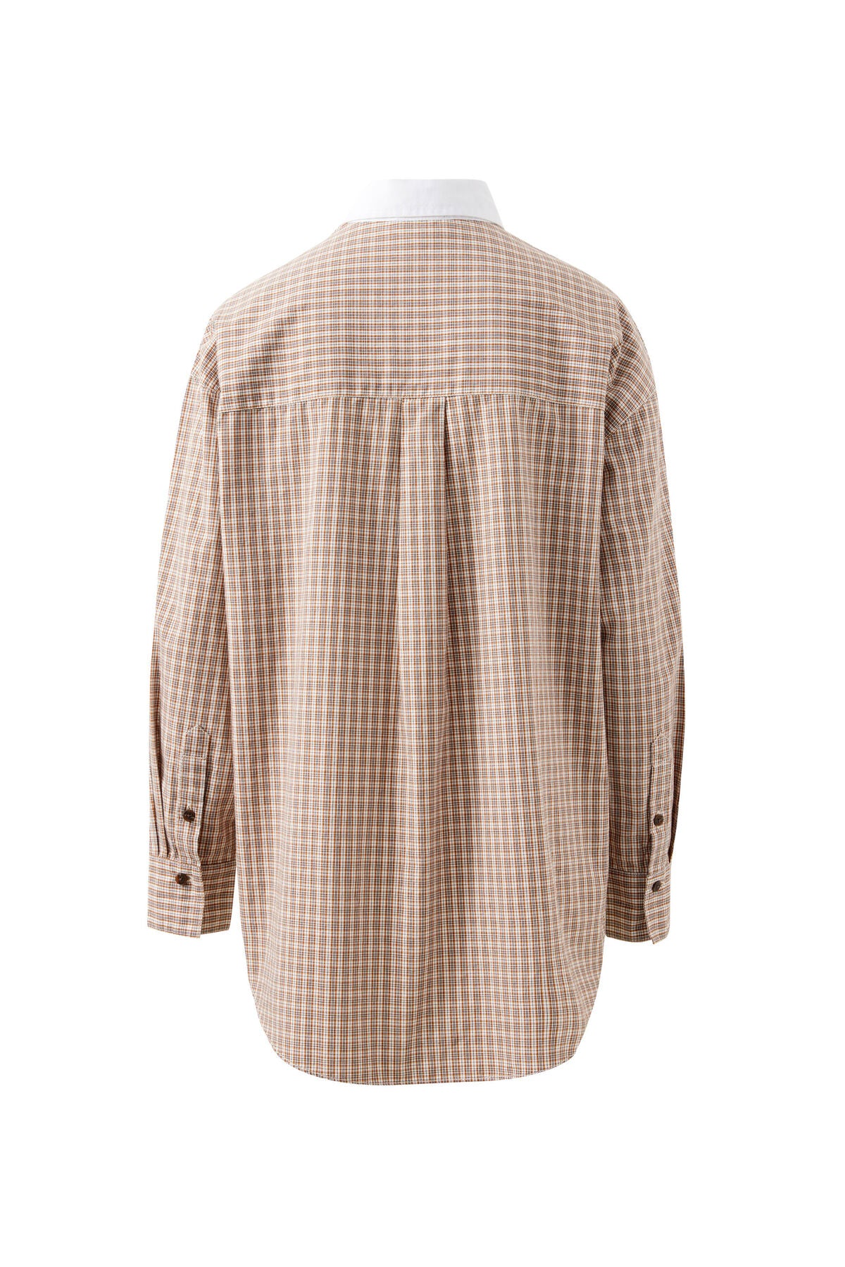 Peta Oversized Shirt - Toffee Check