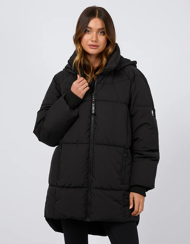 Remi Luxe Midi Puffer Black