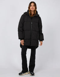 Remi Luxe Midi Puffer Black