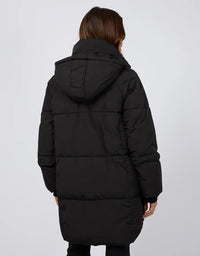 Remi Luxe Midi Puffer Black