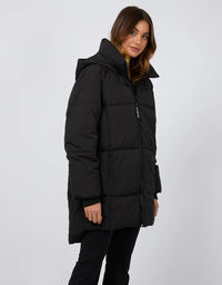 Remi Luxe Midi Puffer Black