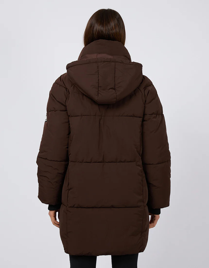 Remi Luxe Midi Puffer Brown