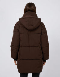 Remi Luxe Midi Puffer Brown
