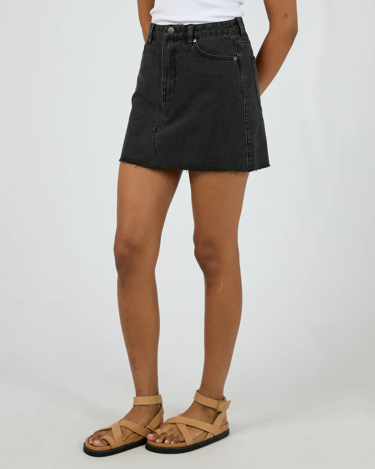 Margot Denim Skirt - Washed Black