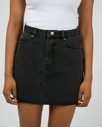 Margot Denim Skirt - Washed Black