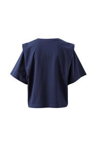 Rainey Pleat Sleeve Tee - True Navy