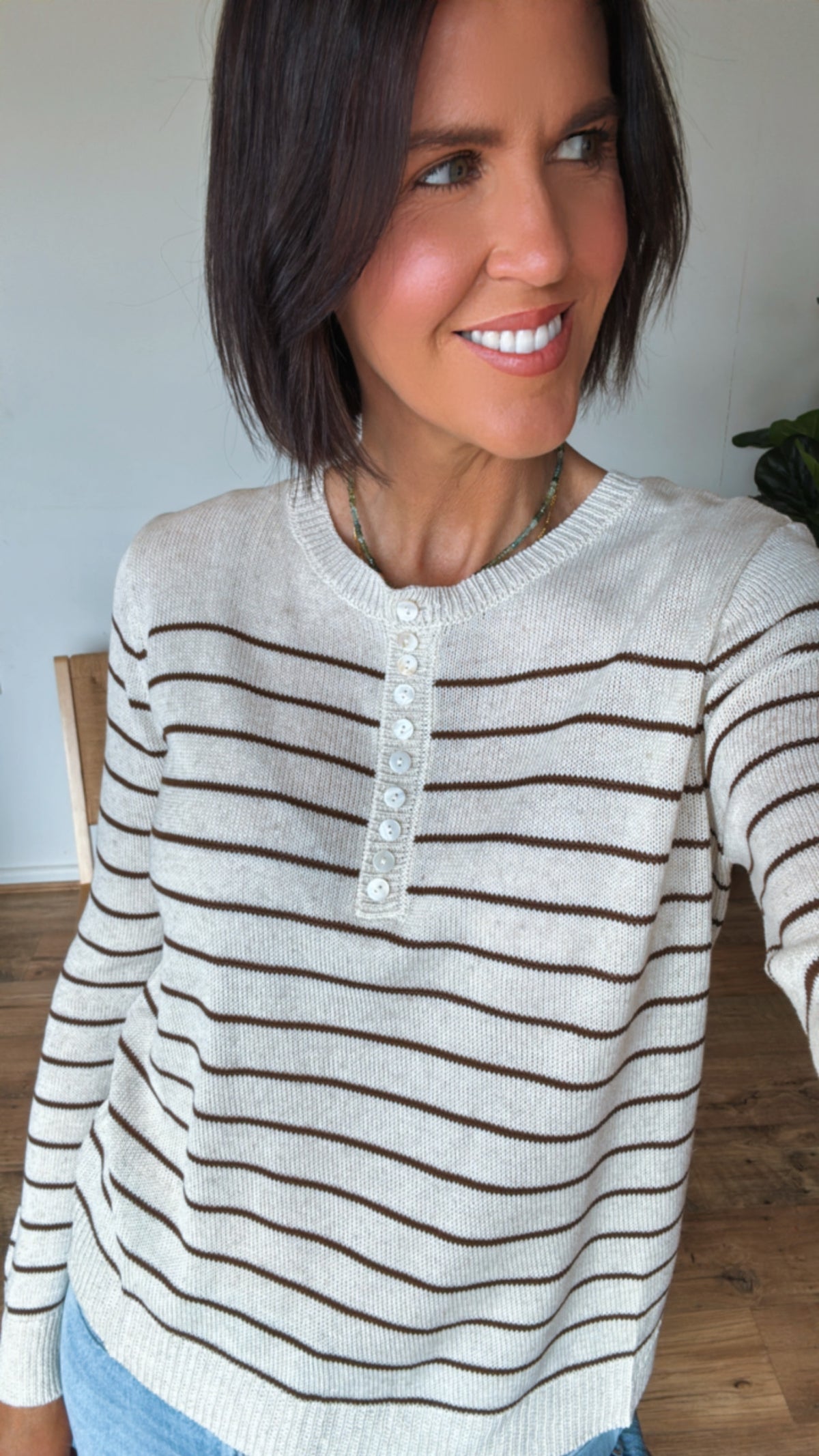 Gia Stripe Knit - Chocolate Stripe