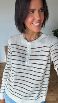 Gia Stripe Knit - Chocolate Stripe